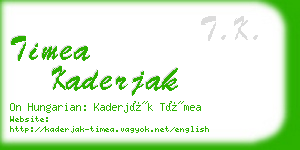 timea kaderjak business card